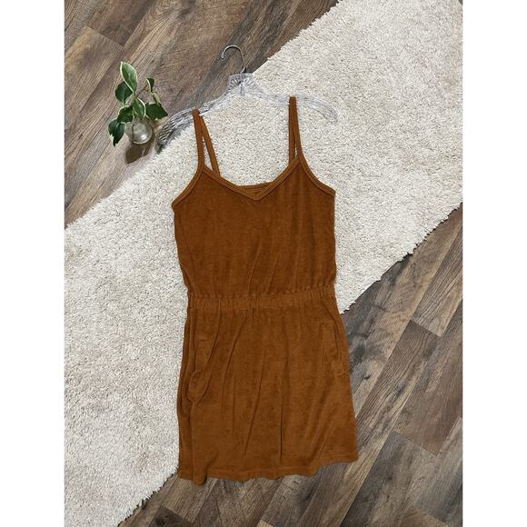 Offline by Aerie Medium Burnt Orange Soft Cozy Versatile Terry Cloth Mini Dress - Picture 1 of 6